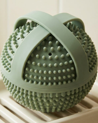 Spaie Silicone Shower Scrubber Ball 10 cm Sage - Lifestyle view